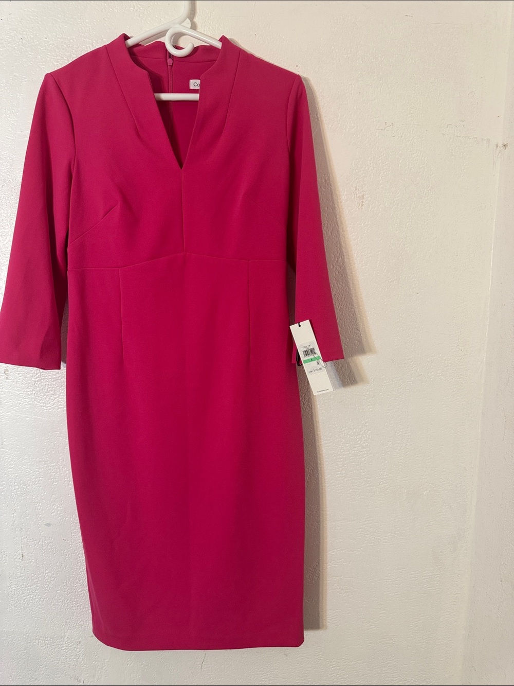 Calvin Klein Hot Pink Midi Sheath Dress